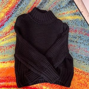 Knit cowl-neck pullover